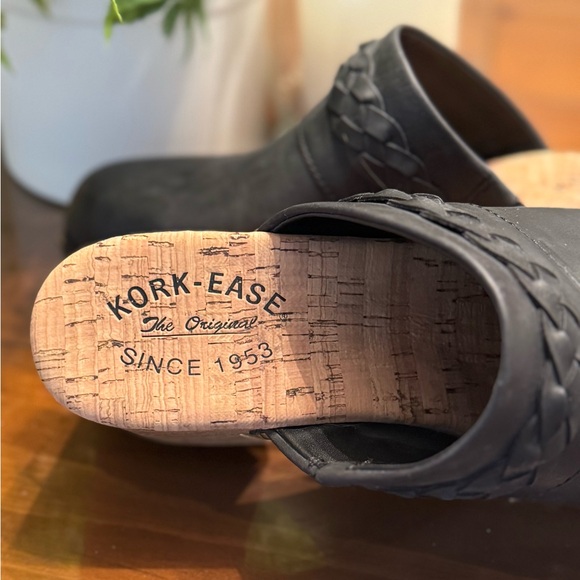 Women’s Kork-EaseTilly Black Leather Platform Braided Clogs Size 9 - Picture 10 of 17